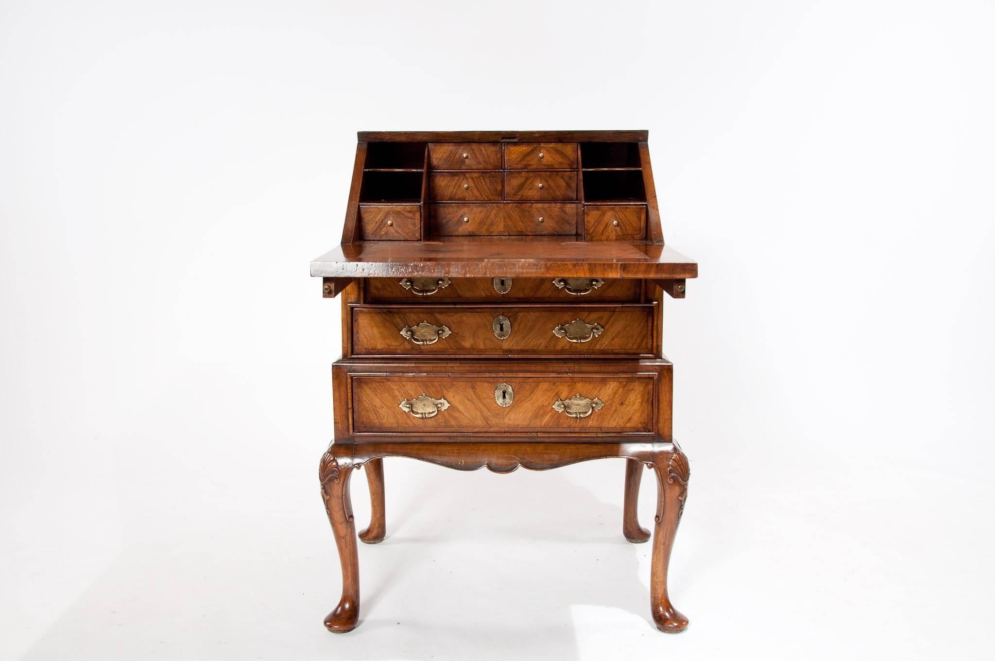 Very Good Quality Walnut Bureau on Stand 1