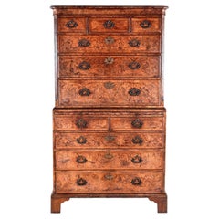 George I Period Walnut Chest on Chest or Tallboy of Exceptional Colour and Patin