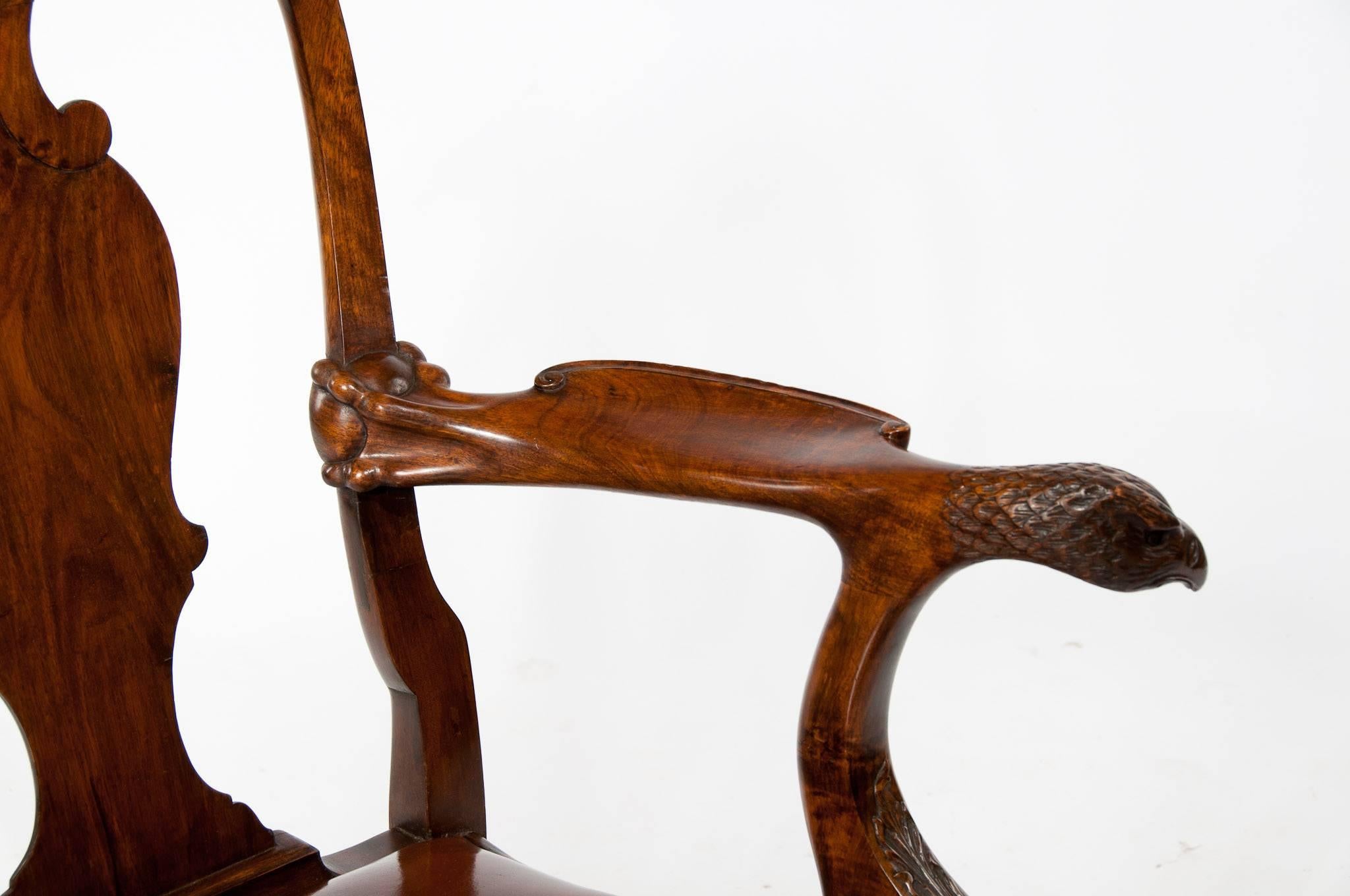 George I Extremely Good Pair of Antique Walnut Desk Chairs