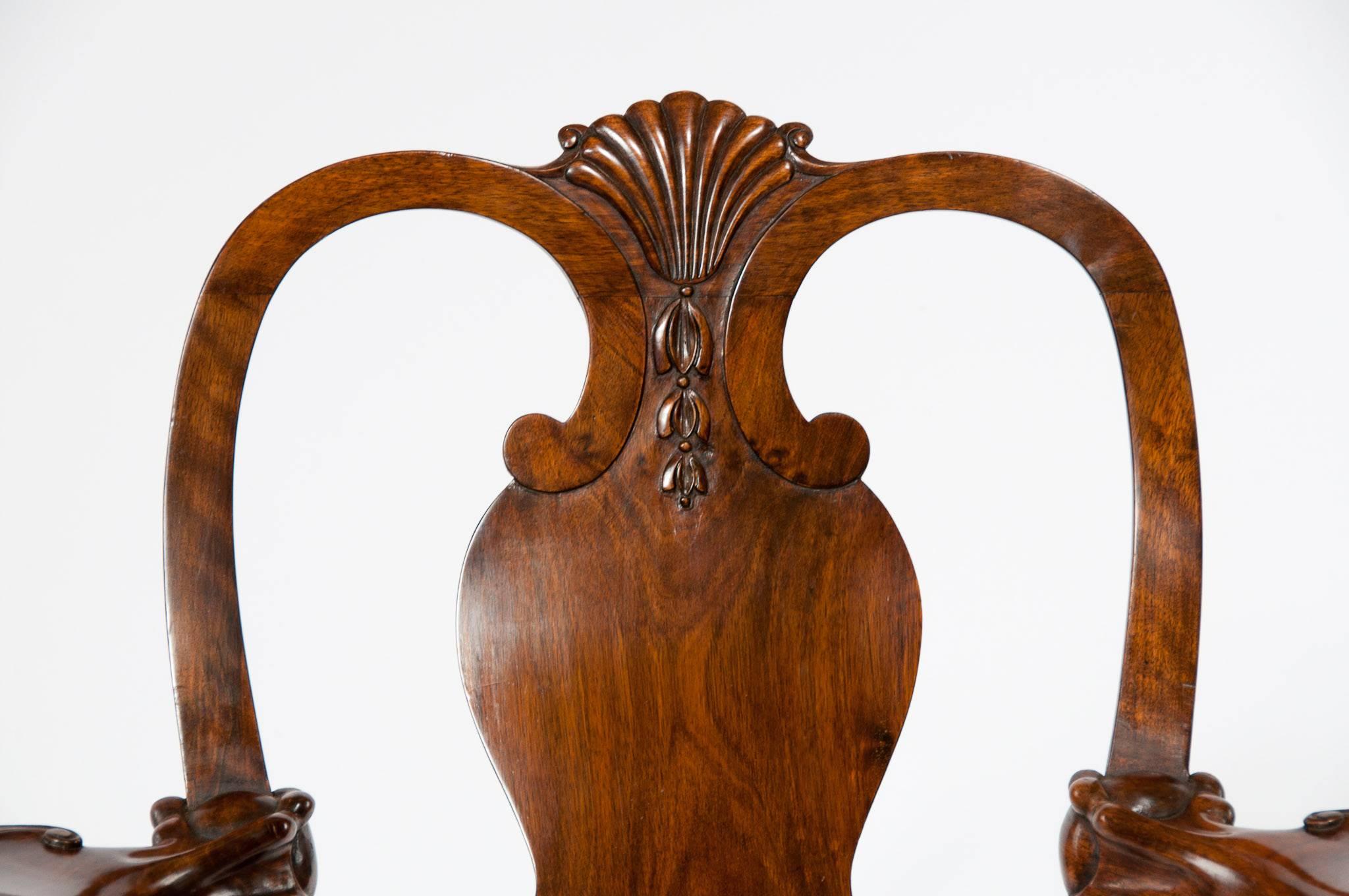 Extremely Good Pair of Antique Walnut Desk Chairs 1