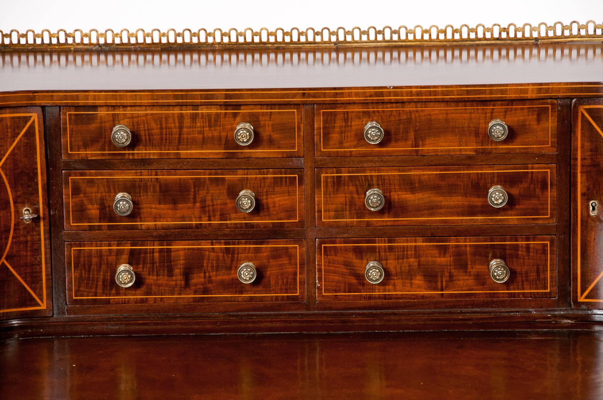 Boxwood Fine 19th Century Mahogany Inlaid Carlton House Desk