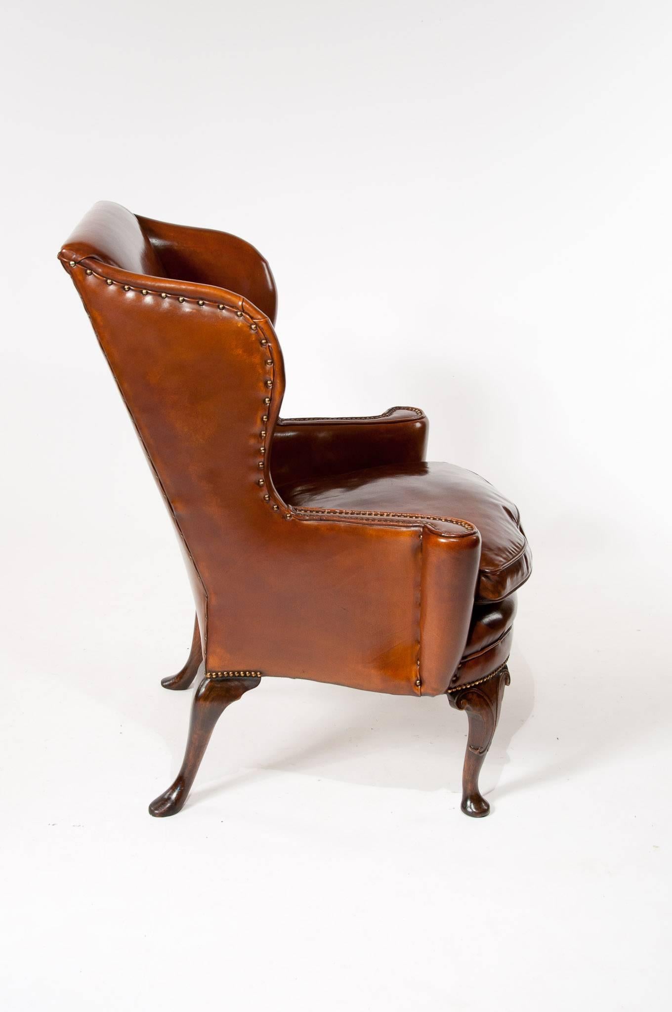 Superb Quality 19th Century Antique Leather Wing Chair 4