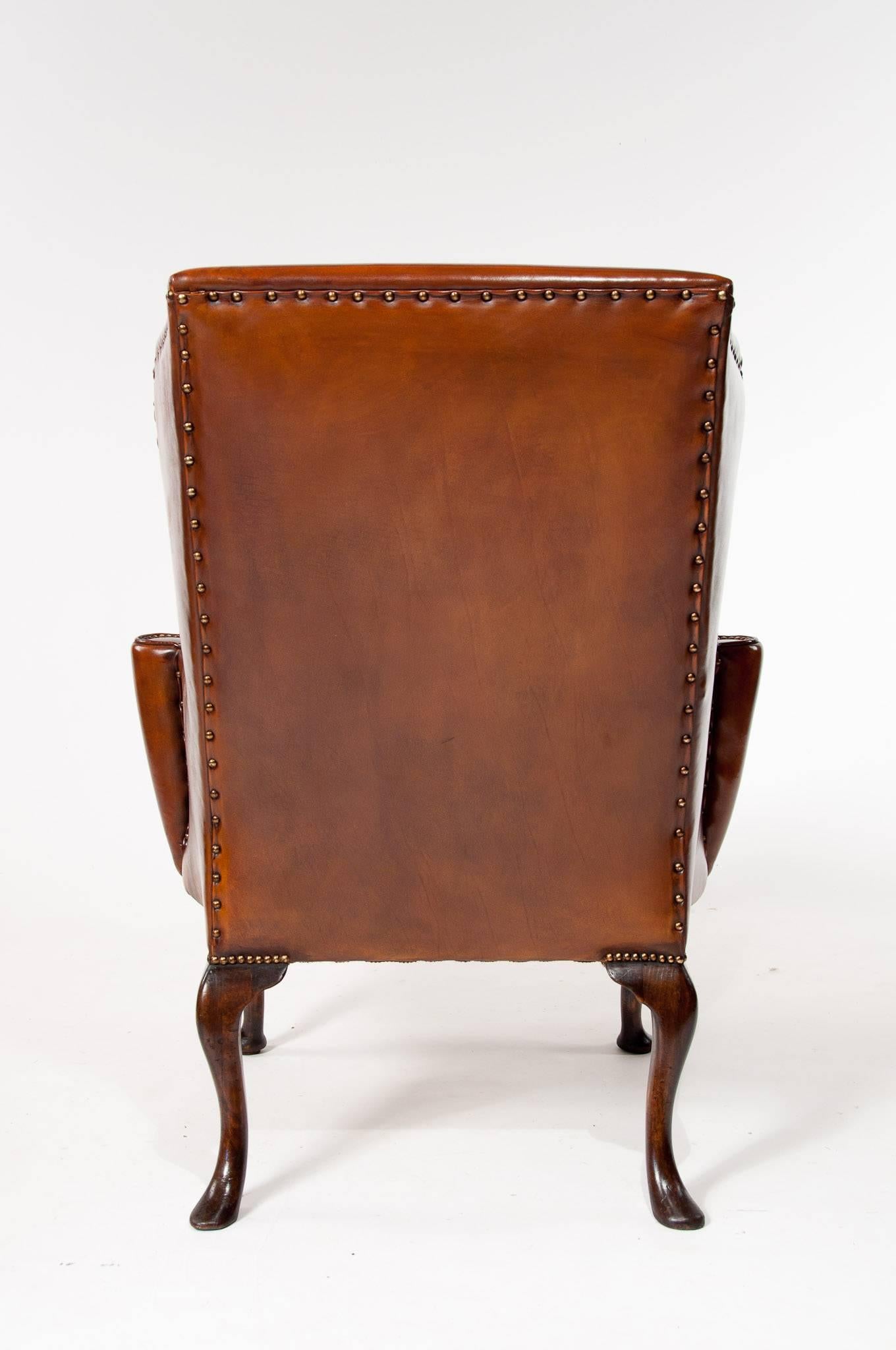 Superb Quality 19th Century Antique Leather Wing Chair 5