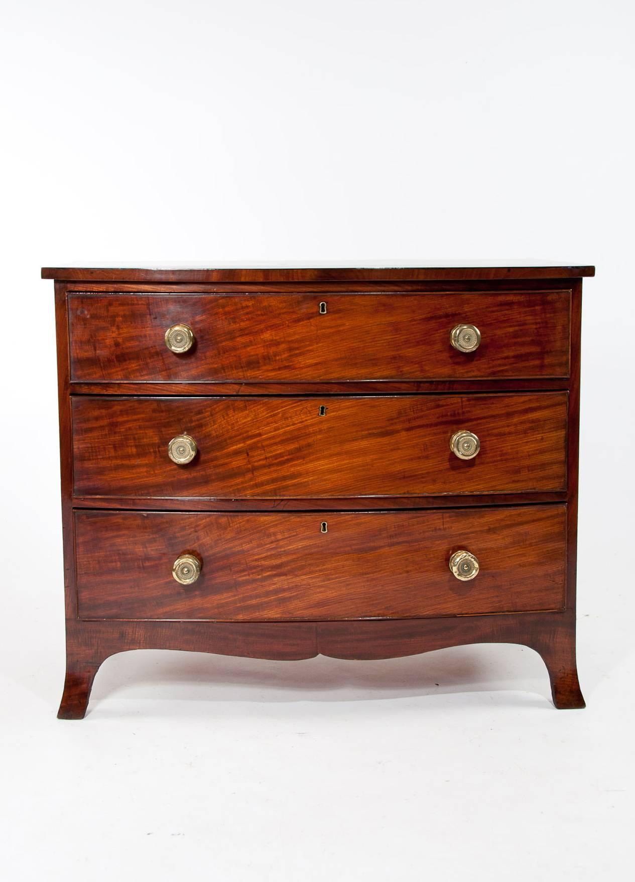 George III Mahogany Bow Chest of Drawers 5