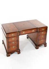 Superb Antique Burr Walnut Pedestal Desk