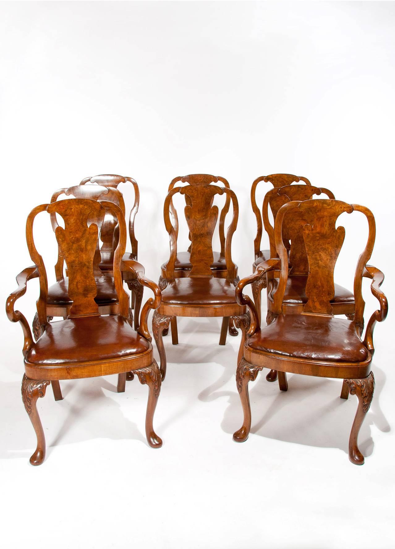 Quality Walnut Dining Table and Eight Chair Set 2