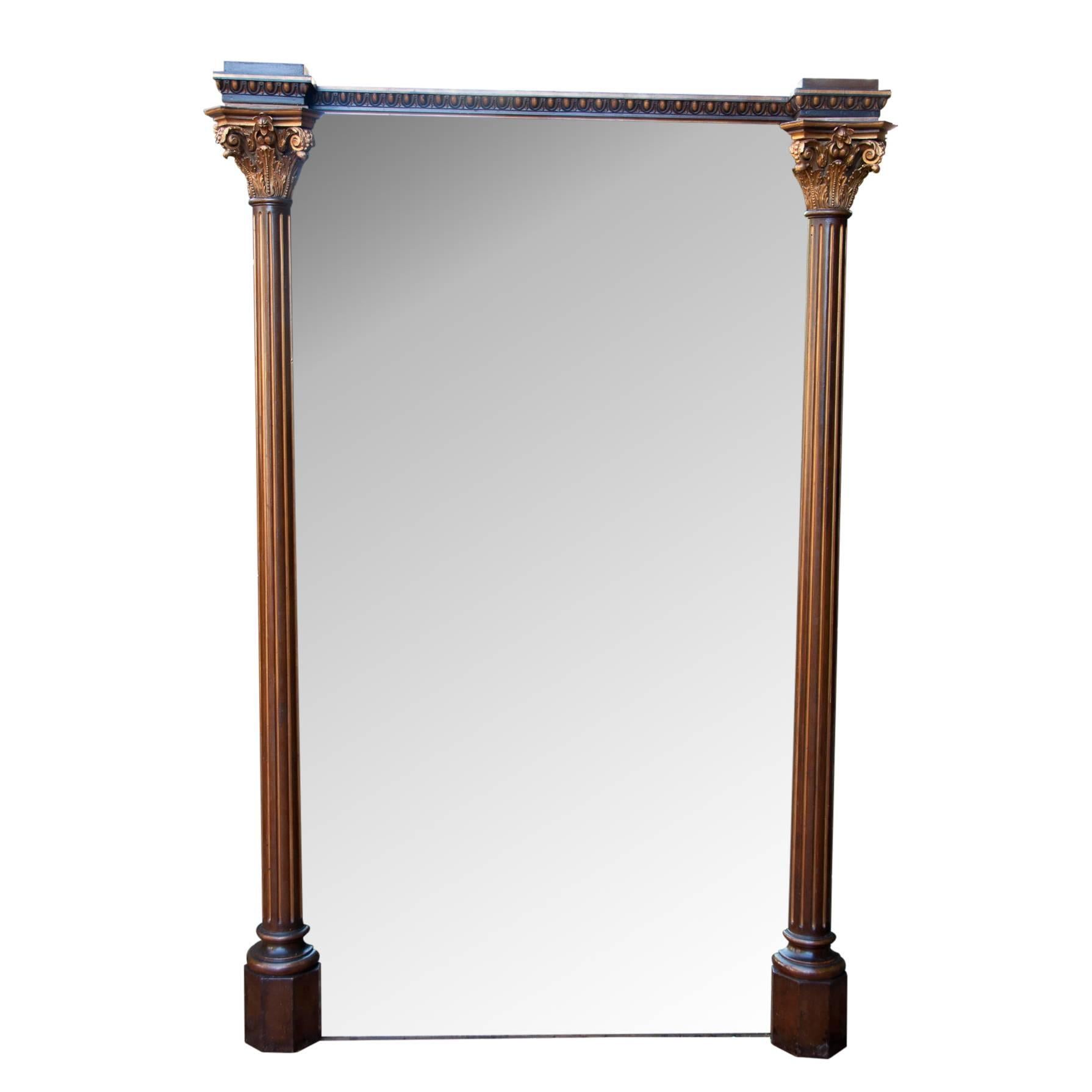 Magnificent Large 19th Century Corinthian Columned Mirror 1