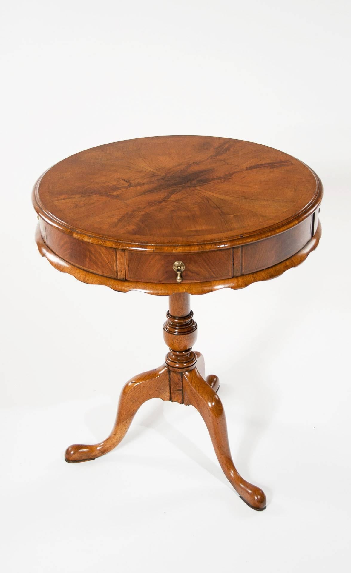 Quality Antique Revolving Walnut Drum Table 2