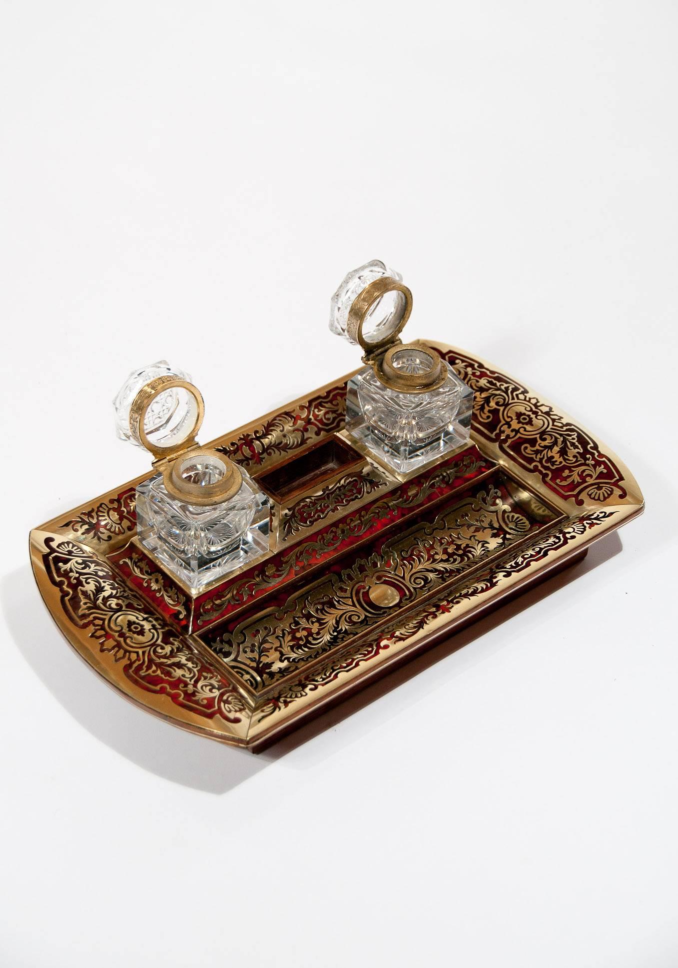 Mid-19th Century Exceptional Quality French Boulle Inkstand