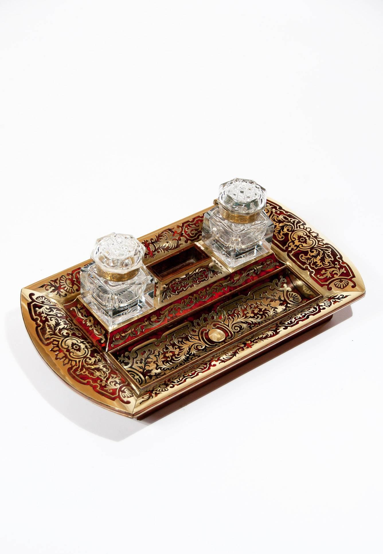 Exceptional Quality French Boulle Inkstand In Excellent Condition In Benington, Herts