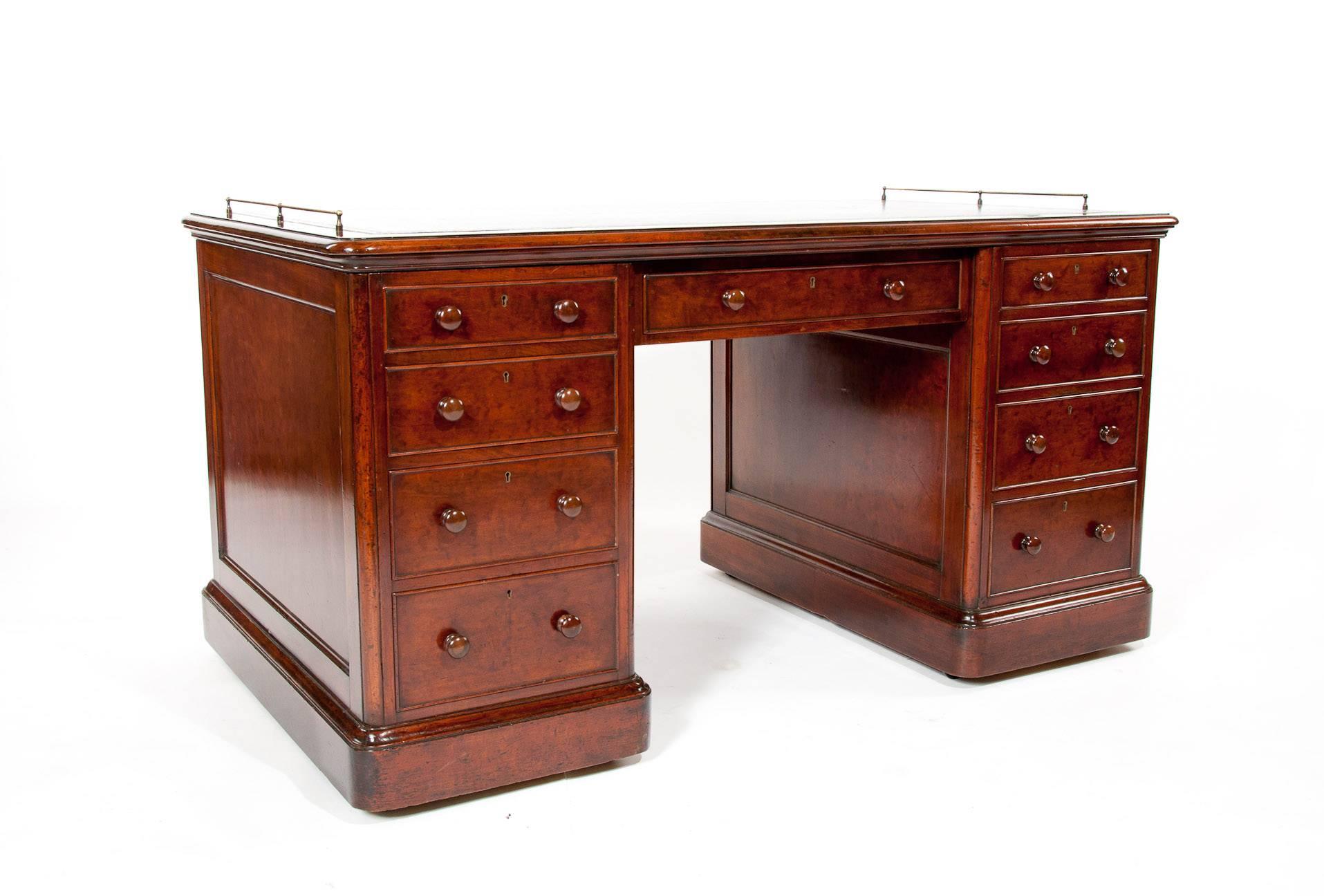 The important historical desk of Admiral Sir Albert Hastings Markham (Admiral Markham) born 11 November 1841 – 28 October 1918 was a famous British explorer, author and officer in the Royal Navy.

This Victorian 'plum pudding' mahogany partners