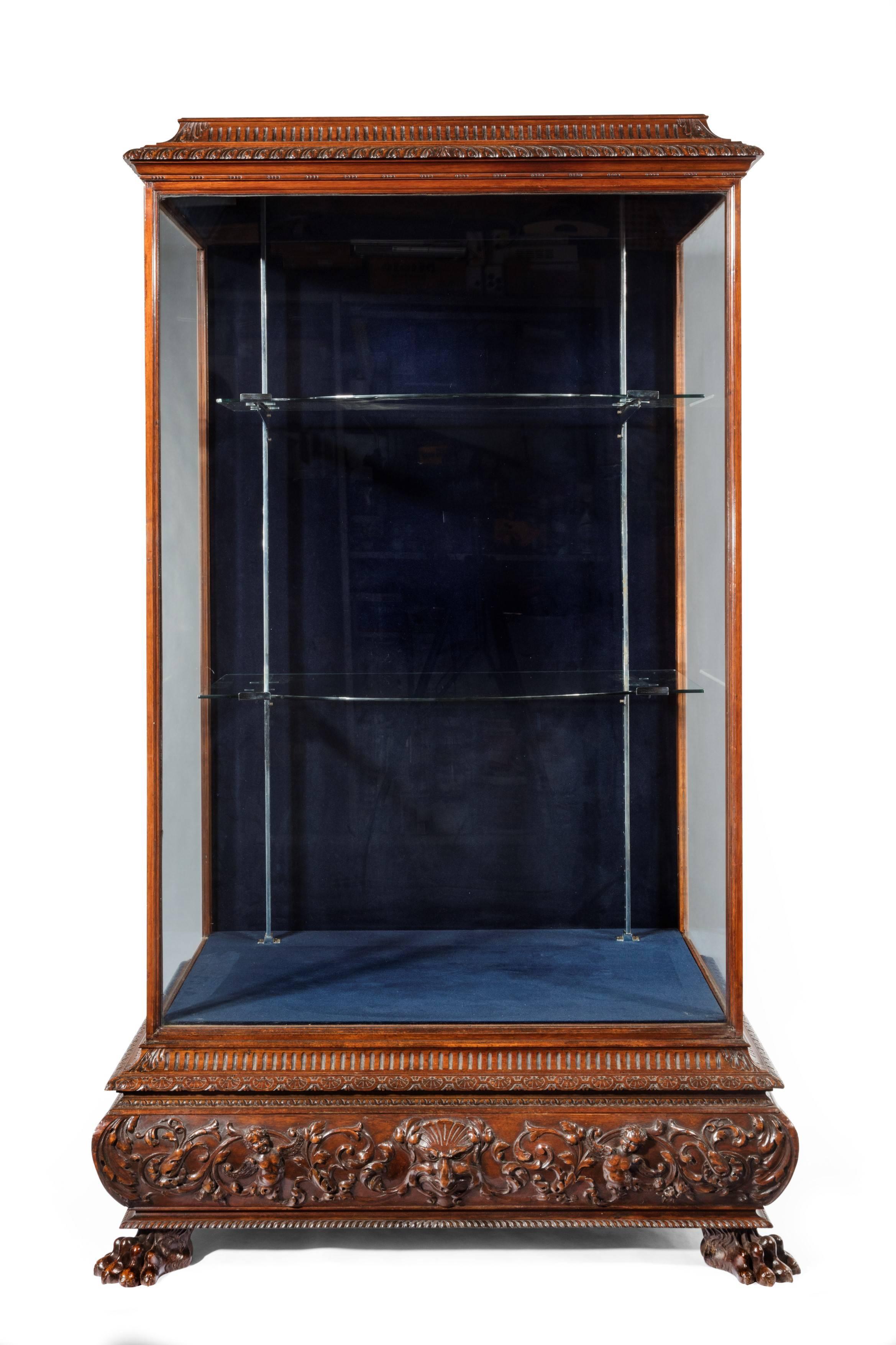 English Magnificent Pair of 19th Century Display Cabinets