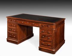 Quality Victorian Pedestal Desk by W Priest