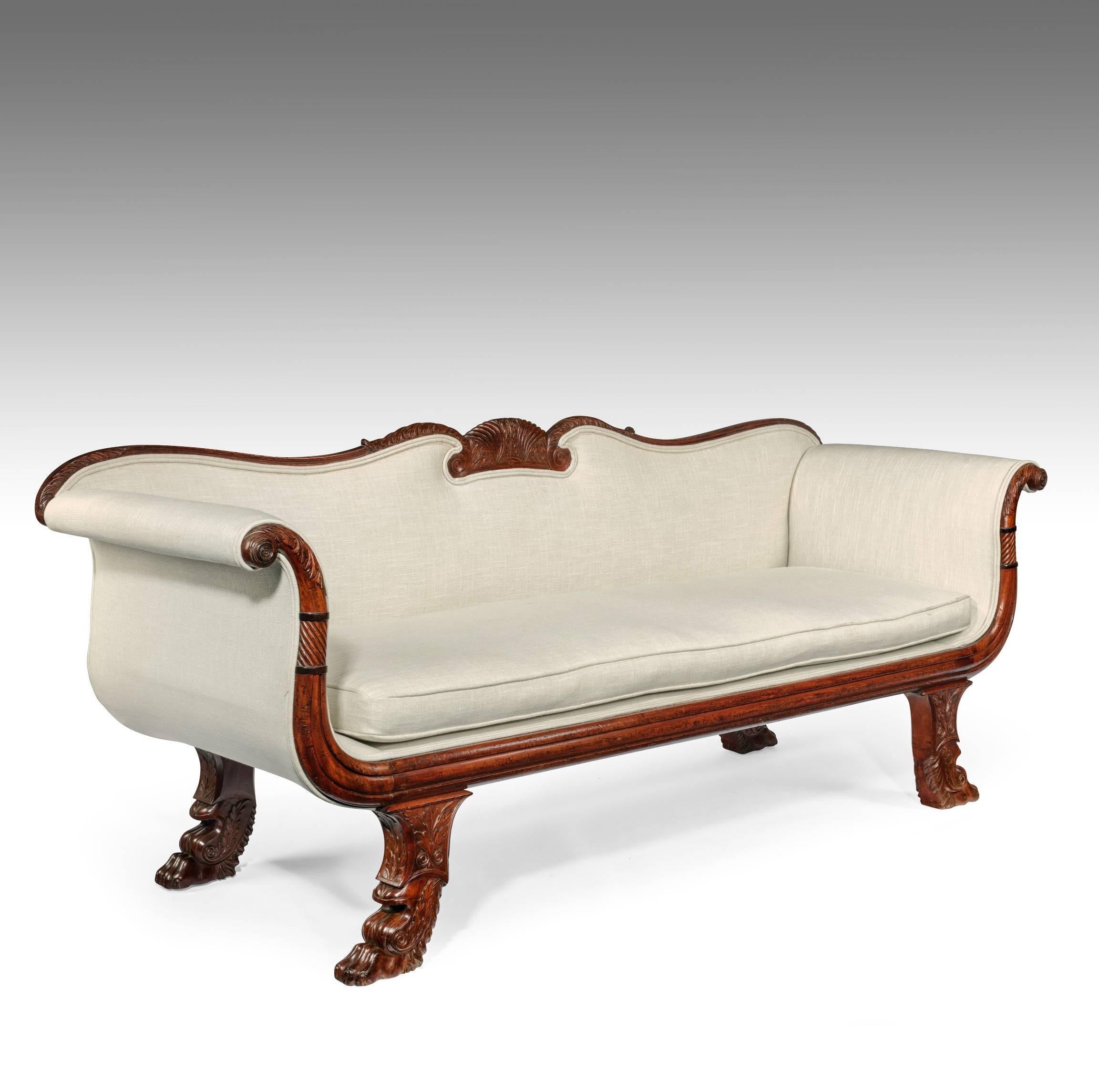 Linen Elegant Early 19th Century Sofa / Couch