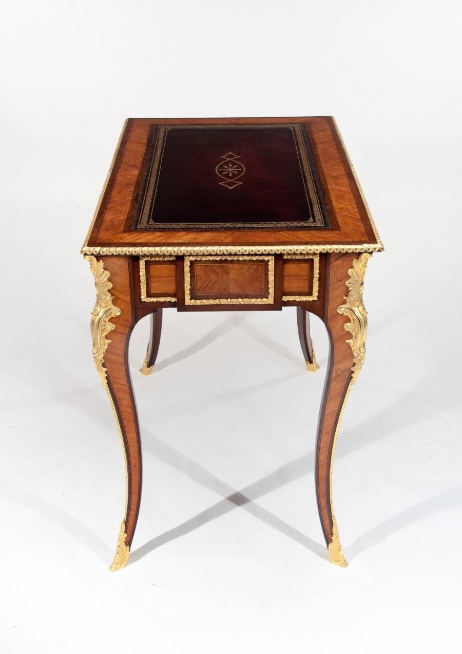 19th Century Extremely Fine Gilt Ormolu Kingwood Writing Table