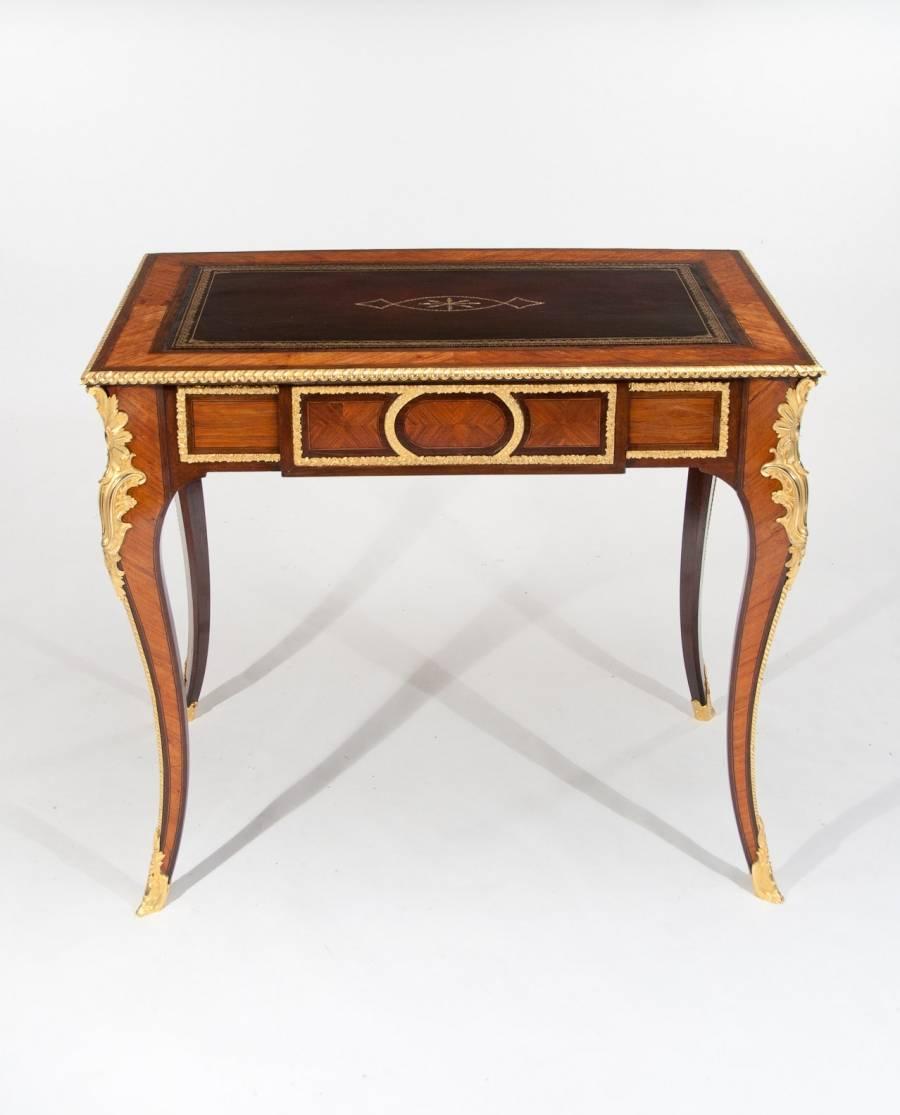 Gold Plate Extremely Fine Gilt Ormolu Kingwood Writing Table