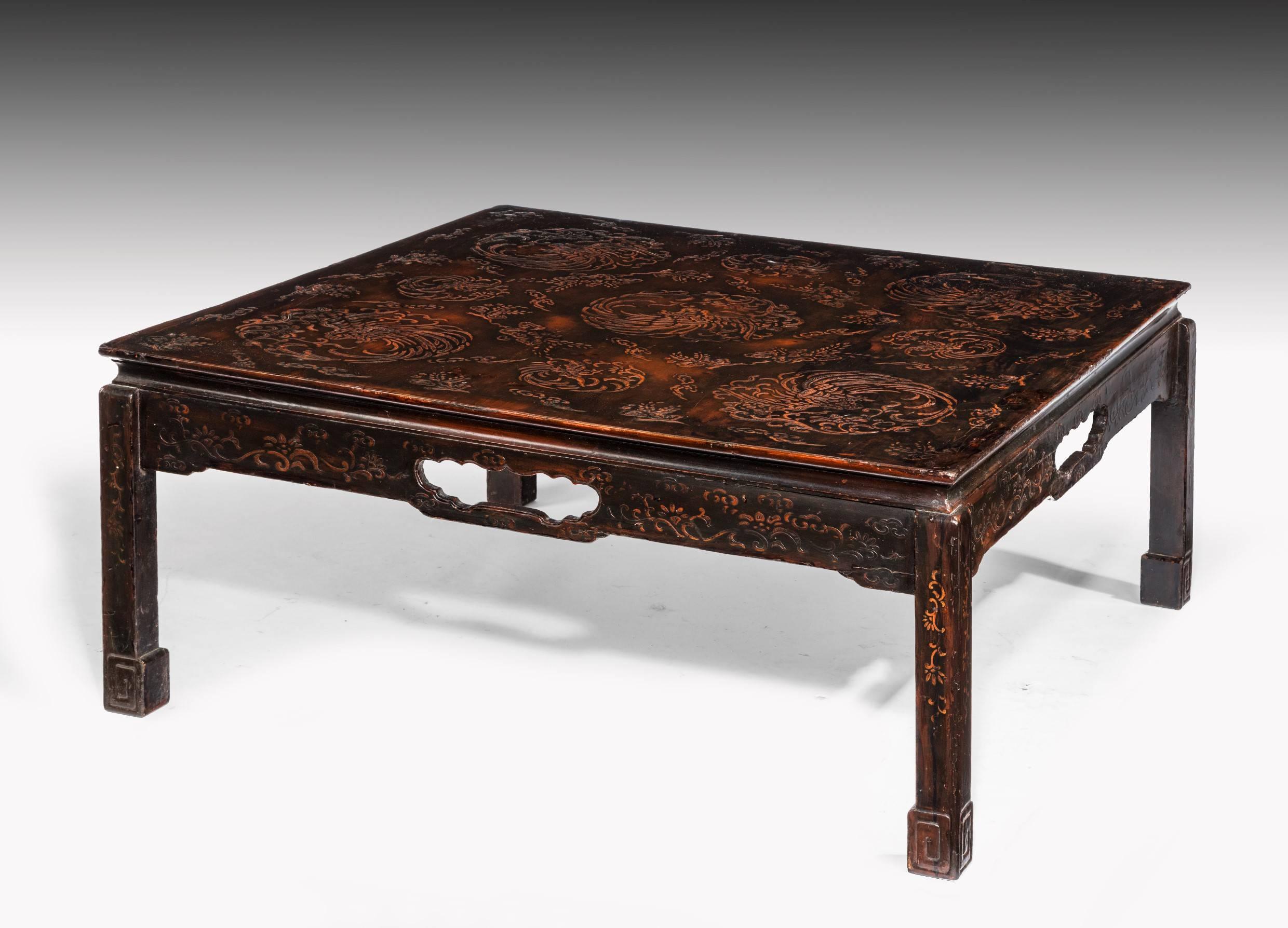 Chinese Export Chinese Lacquered Coffee Table Mid-20th Century