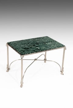 Nickel-Plated Marble-Topped Occasional Table