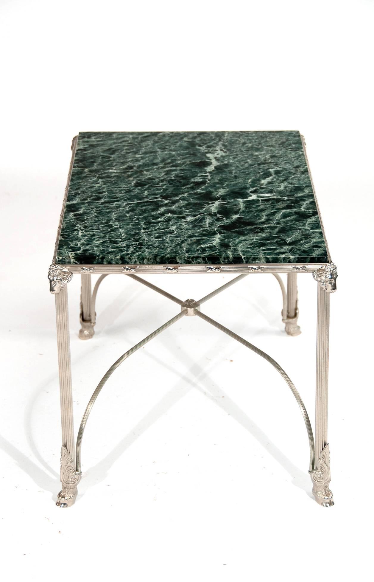 Nickel-Plated Marble-Topped Occasional Table 3