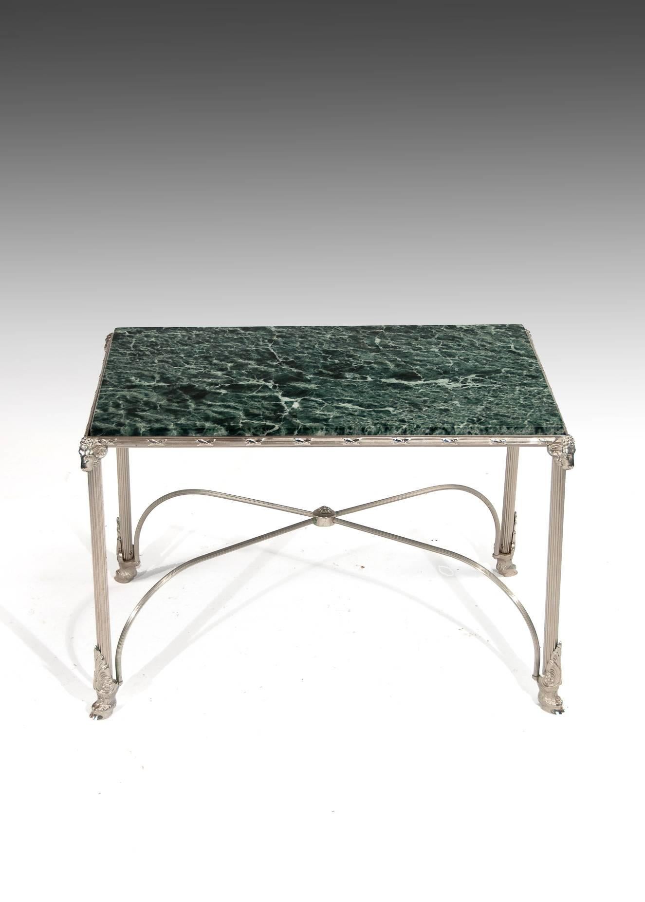 Nickel-Plated Marble-Topped Occasional Table 1