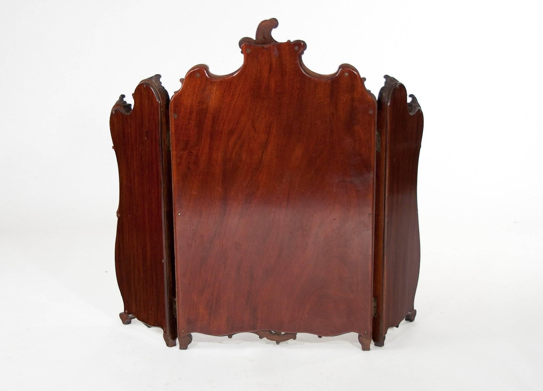 Antique Mahogany Triptych Dressing Mirror 4