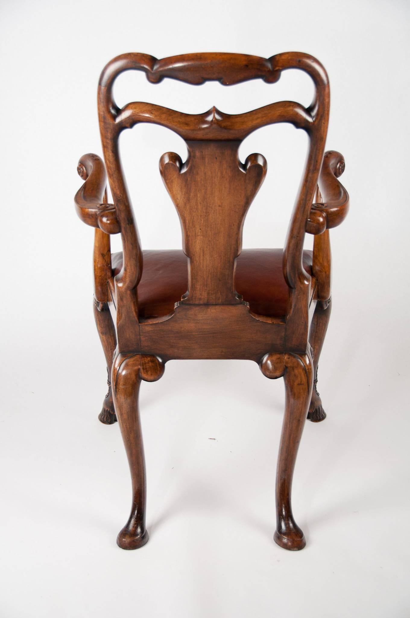 Superb Antique Walnut Desk Chair by Charles Tozer 3