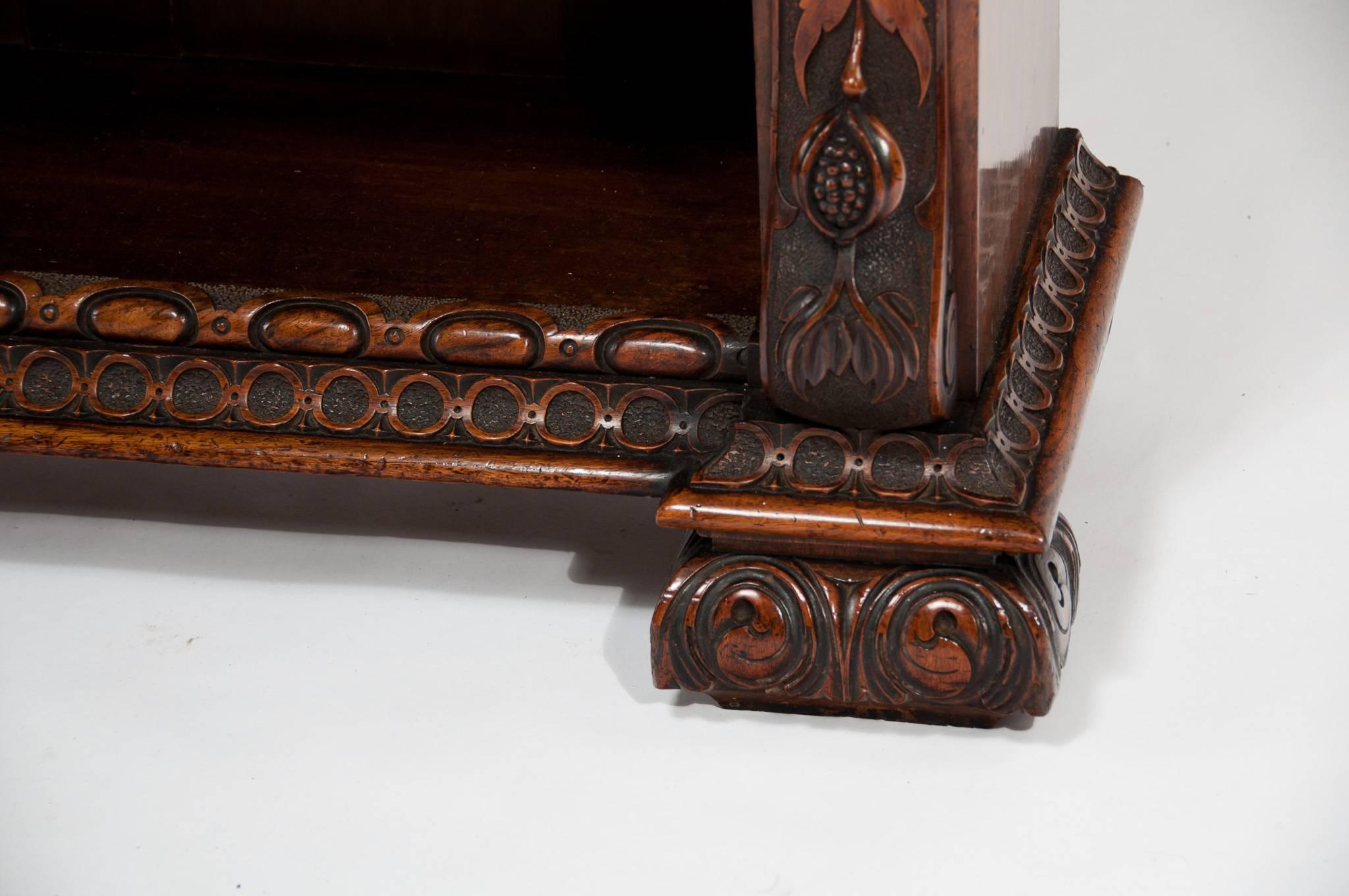 Superb Quality 19th Century Walnut Open Bookcase or Bookshelves 5