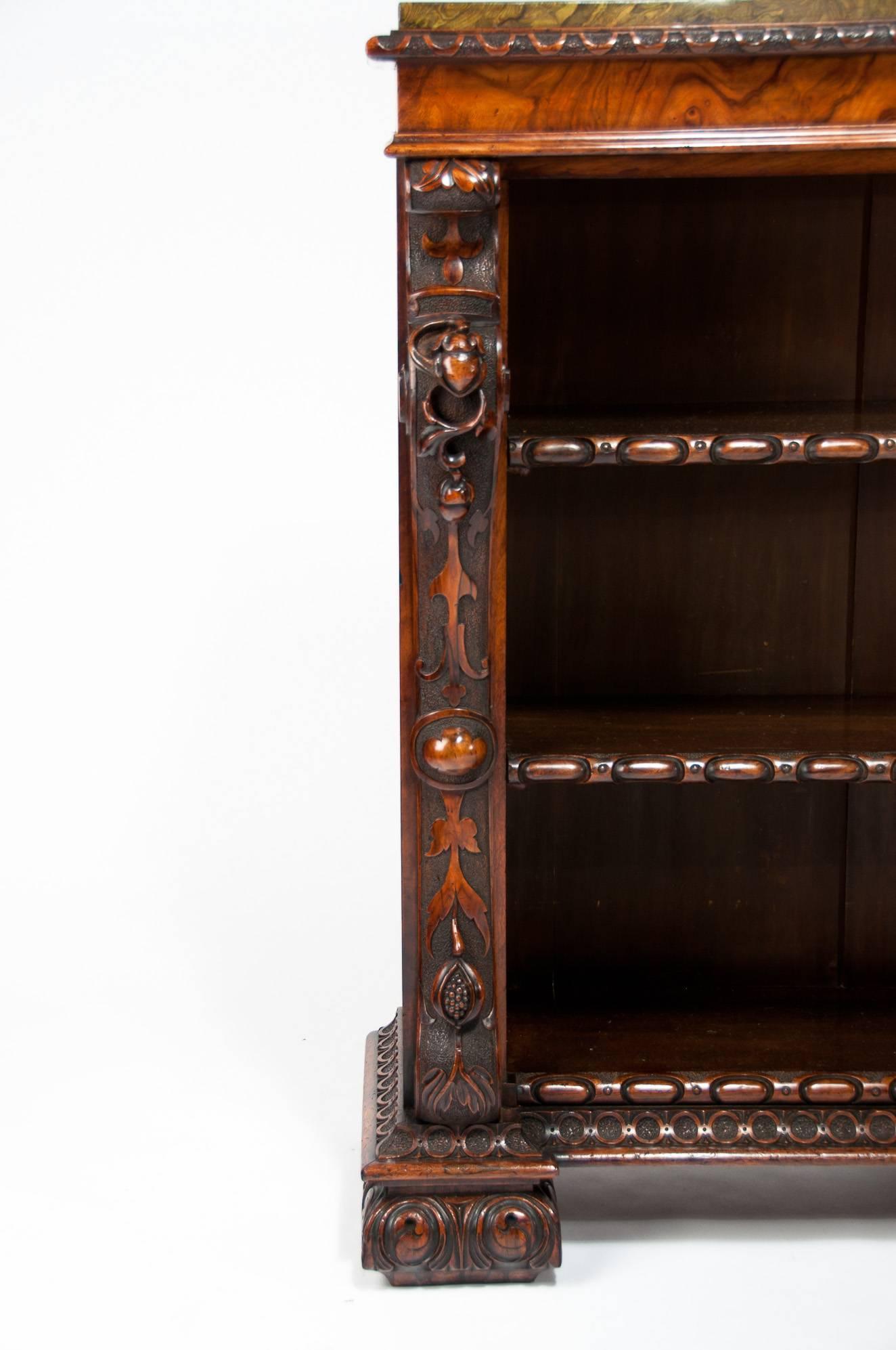 Superb Quality 19th Century Walnut Open Bookcase or Bookshelves 3