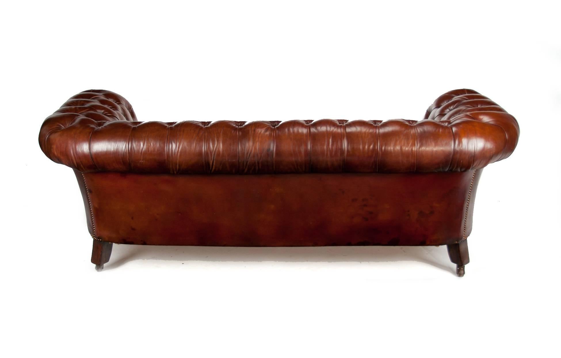 Fine Antique 19th Century Leather Upholstered Chesterfield 4