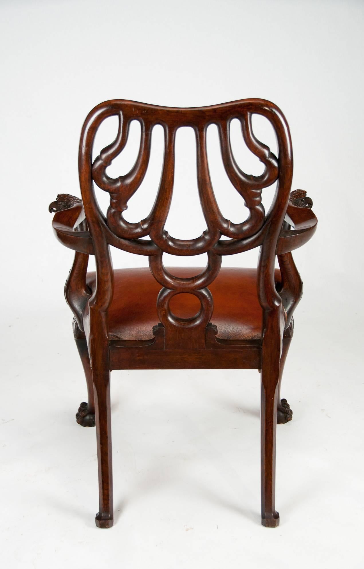 Fine Quality Leather Upholstered Desk Chair after a Design by Giles Grende 4