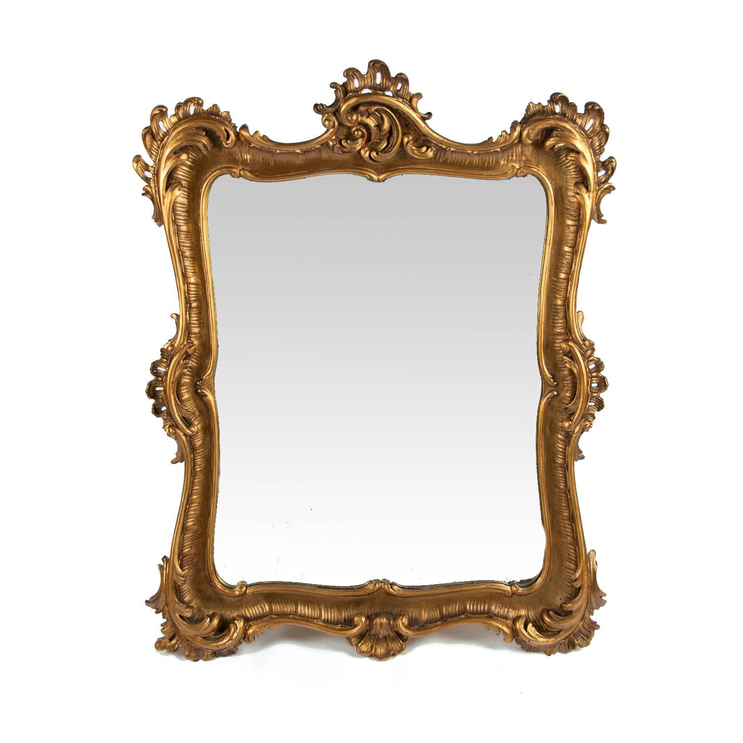 Victorian Carved Giltwood 19th Century Mirror