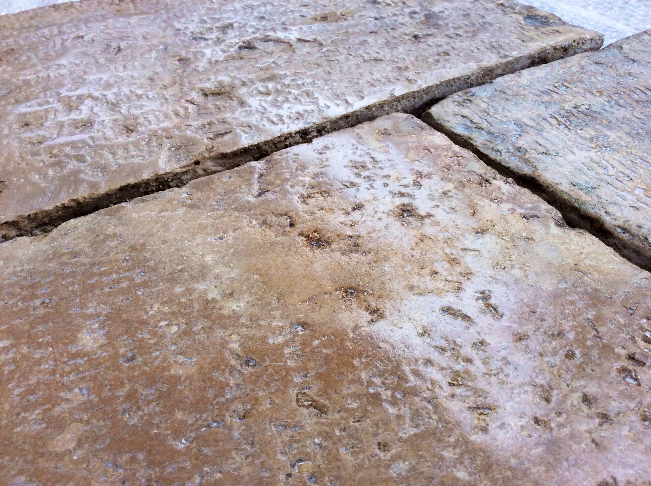 Antike Steinsockel, Original Dalle De Bourgogne, aufgearbeiteter Boden aus Frankreich (Französisch) im Angebot