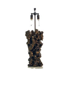 Peter Lane Moongold Scholar Rock Lamp, Glazed Ceramic Lamp, Base Only