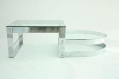 Modern Chrome and Glass Coffee Table Attributed to Willy Rizzo, circa 1970
