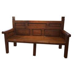 Antique Mid-18th Century Oak Bench from Spain