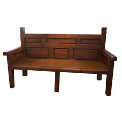 Mid-18th Century Oak Bench from Spain