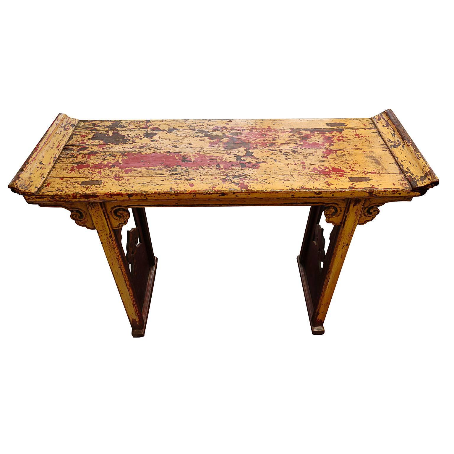 19th Century Chinese Painted Alter Table from the Ching Dynasty For Sale