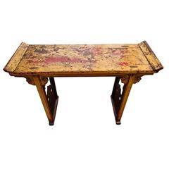 19th Century Chinese Painted Alter Table from the Ching Dynasty