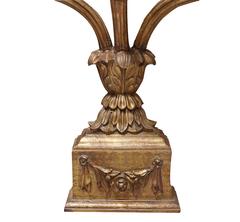 18th Century Italian, Three-Armed Wooden Candelabra