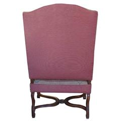 18th Century French Louis XV Fauteuil Chair with 17th Century Flemish Upholstery