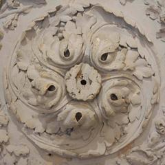 Mid-19th Century Painted and Carved Wooden Rosette