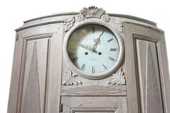 Swedish 18th Century Baroque Corner Cabinet with Built In Clock
