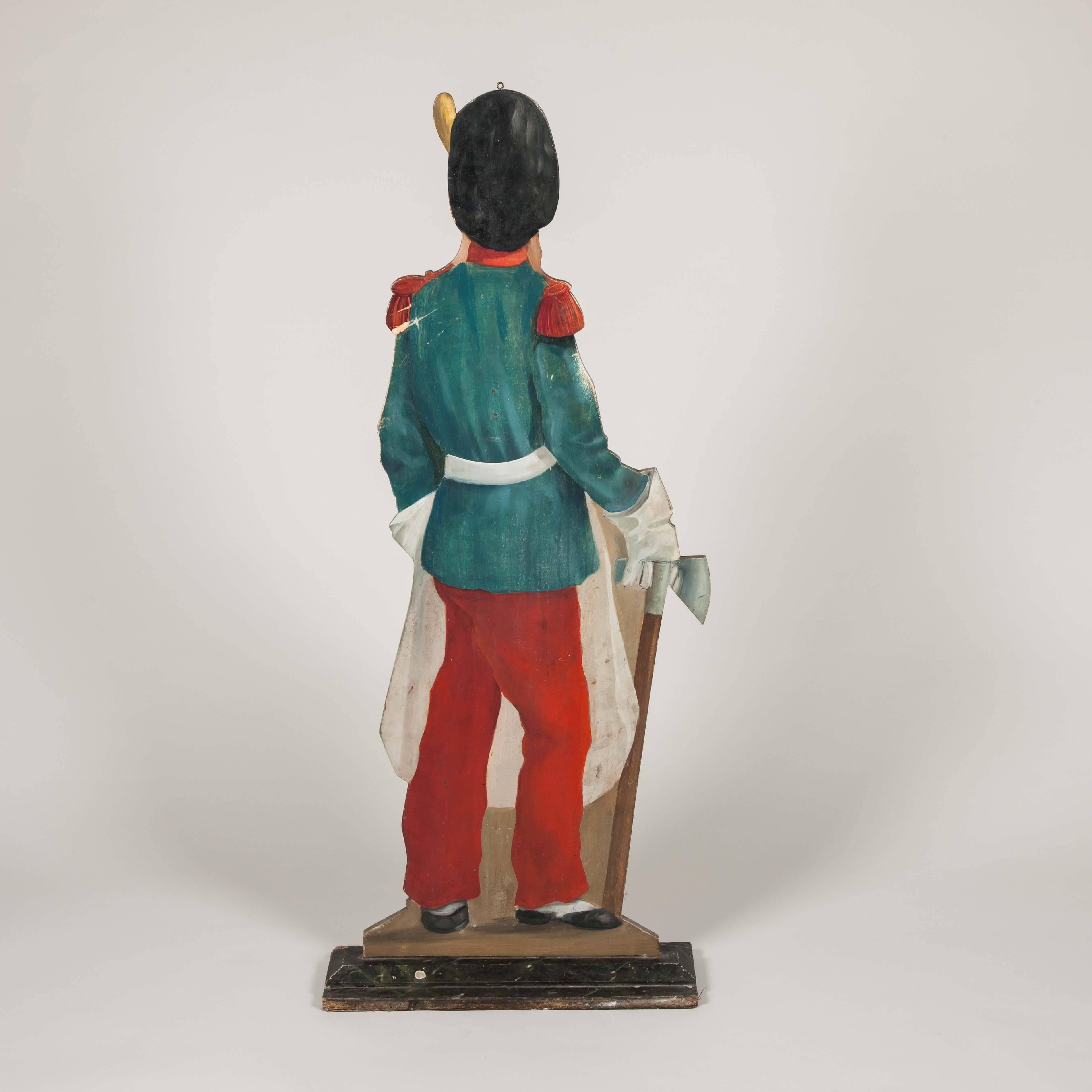 Painted Figure of the Late 19th Century Cartoon Character Sapeur Camember For Sale 2