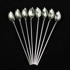 Tiffany & Co Sterling Mint Julep Spoons / Straws - Set of 8