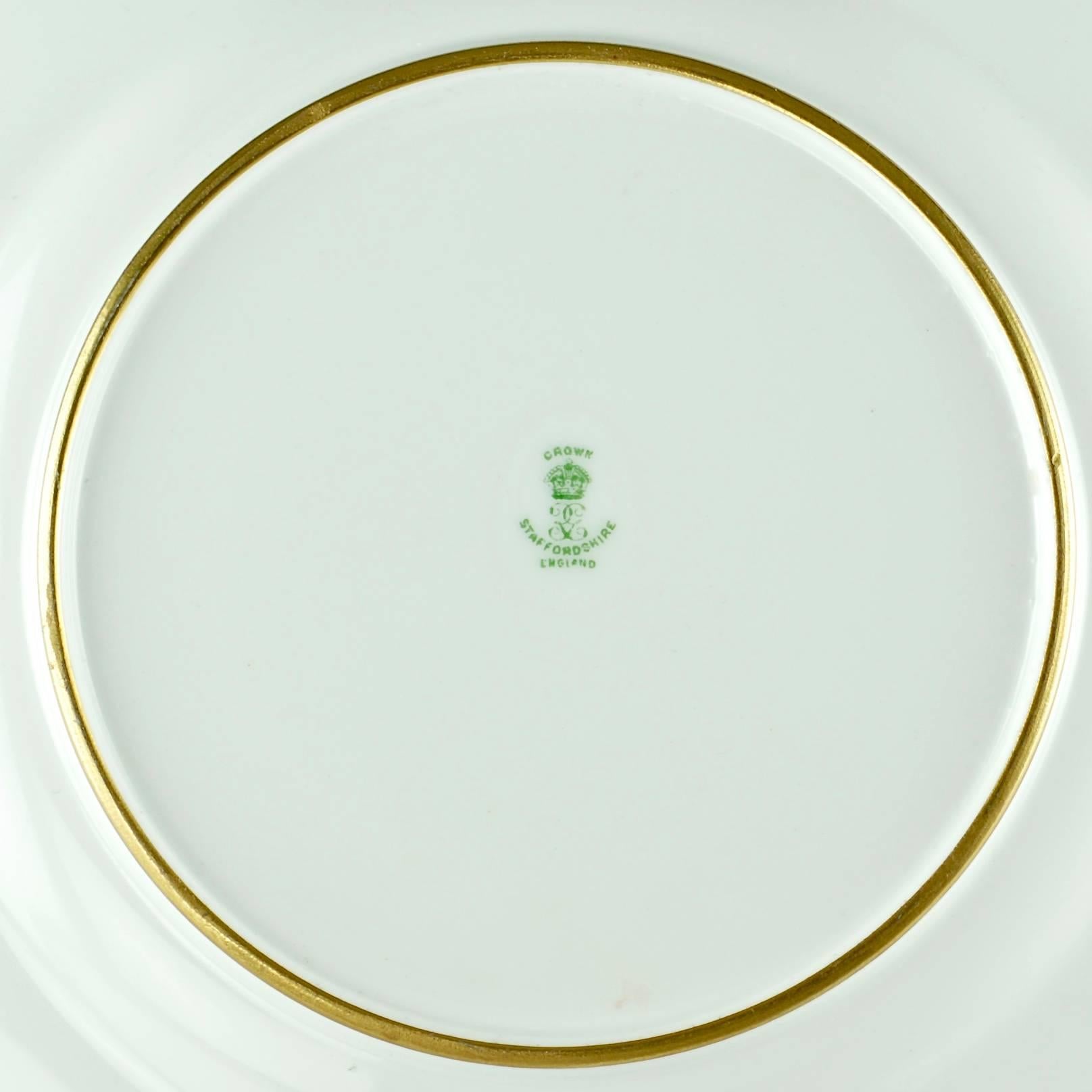 Early 20th Century Crown Staffordshire Gilt Porcelain Presentation Plates 2