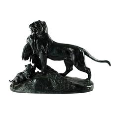 Late 19th Century "Tigress and Cubs" Bronze after Auguste Nicolas Cain