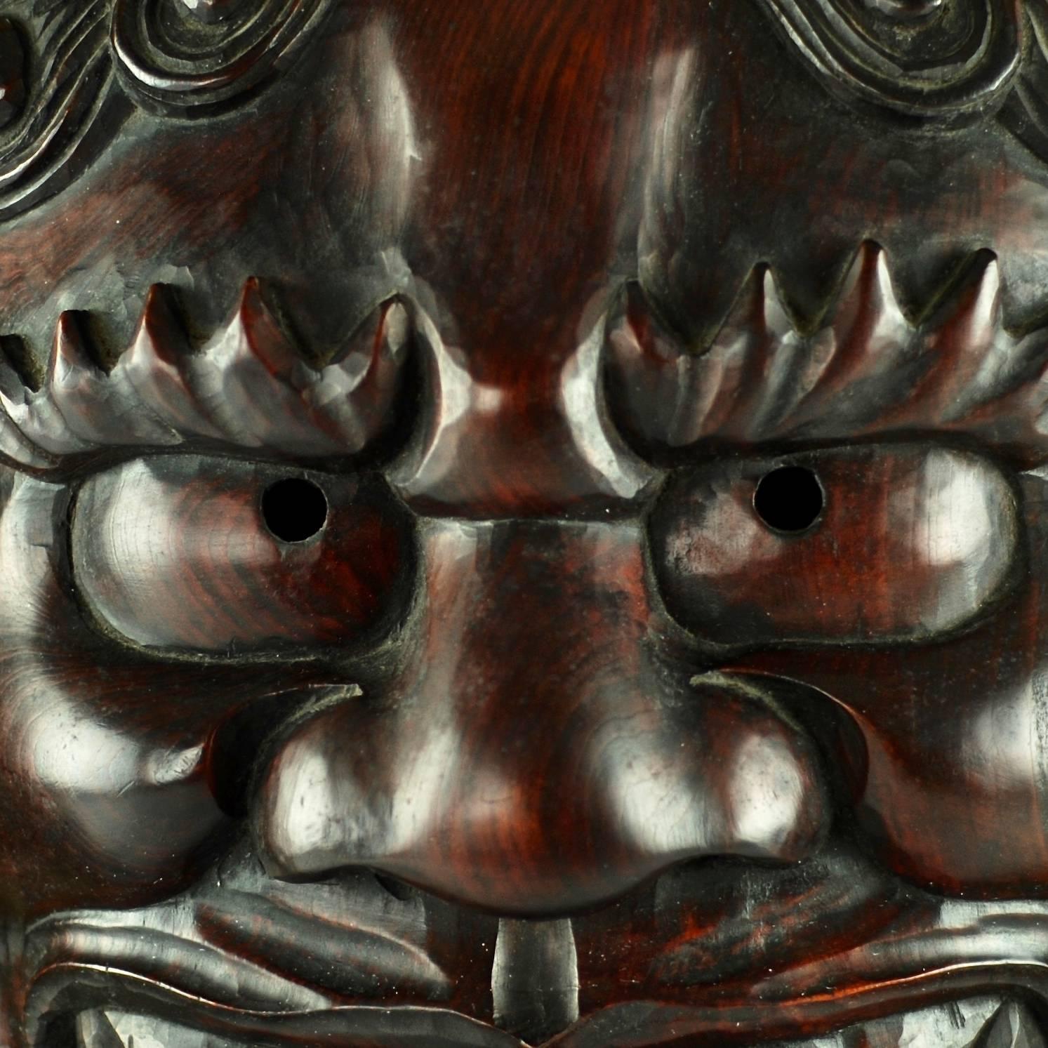 wooden hannya mask