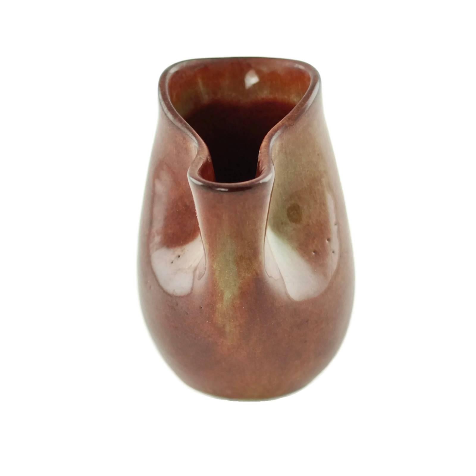 American Mid-Century Modern Eugene Deutch Glazed Ceramic Pitcher For Sale