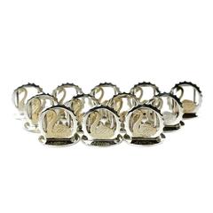 Asprey & Co Sterling Silver Cased Swan Motif Menu Place Card Holders Set of 12 3