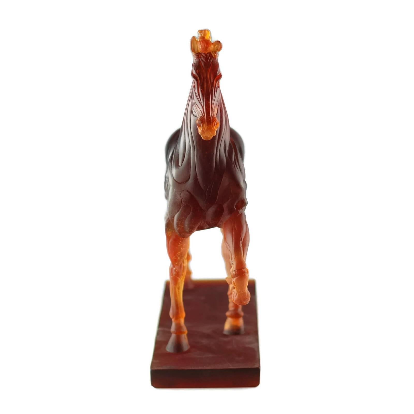French Ludovico De Luigi for Daum Limited Edition Equine Sculpture